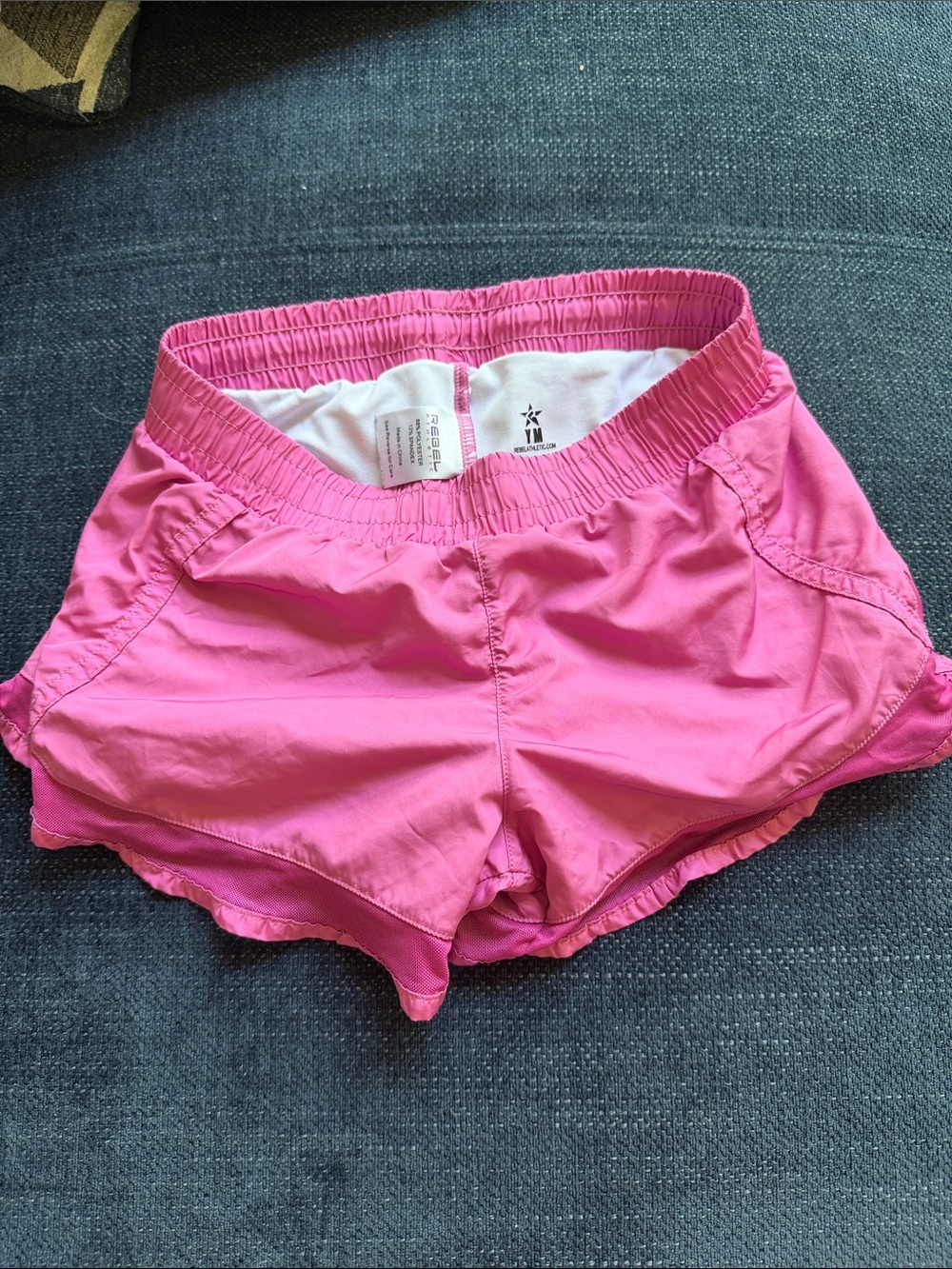 Rebel Athletic Girls' Pink Active Pull-On Shorts with Elastic Waist